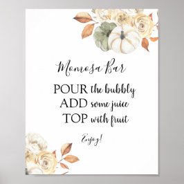 Poster Sinal de Bebida Rustic Autumn Momosa Bar
