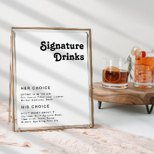Poster Sinal de Bebidas com Letreiro Retro Moderno
