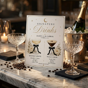 Poster Sinal de Bebidas de Assinatura de Casamento com La