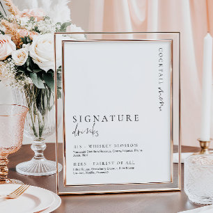 Poster Sinal de Bebidas de Assinatura Estelle Moderno Min