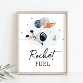 Poster Sinal de Bebidas do Rocket Fuel Party Astronaut Bo