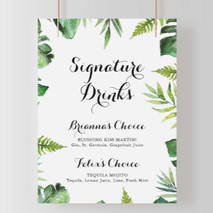 Poster Sinal de Bebidas Especiais Verde Tropical de Desti