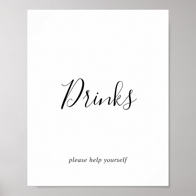 Poster Sinal de Bebidas Minimalista (Frente)