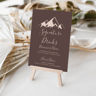 Poster Sinal de Bebidas Personalizadas de Montanha Clara