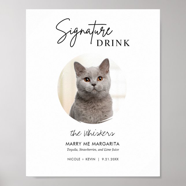 Poster Sinal de bebidas personalizadas para casamento de  (Frente)