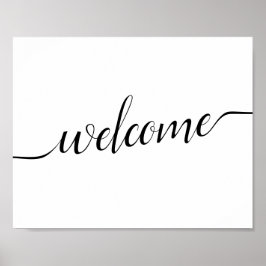 Poster Sinal de "Bem-vindo" do Casamento de Caligrafia Br