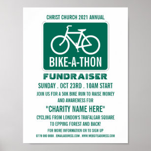 Poster Sinal de Bicicleta, Evento de Bicicleta de Caridad