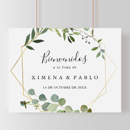 Poster Sinal de Bienvenidos de Casamento por Verde Tropic