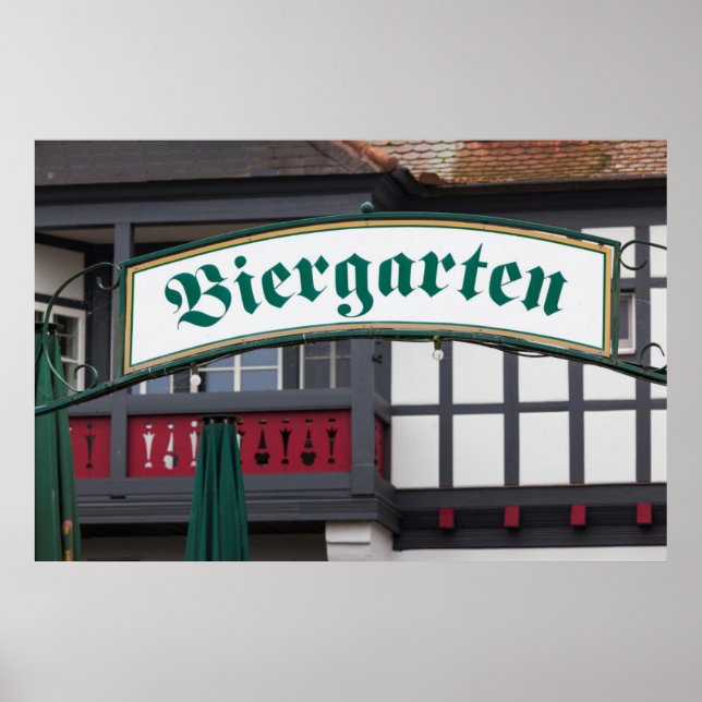 Poster Sinal de Biergarten, Alemanha (Frente)