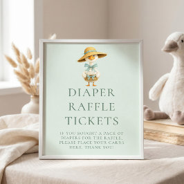 Poster Sinal de Bilhetes de Rifa de Fraldas Silly Goose p