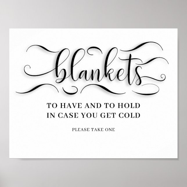 Poster Sinal de Blankets de Casamento (Frente)