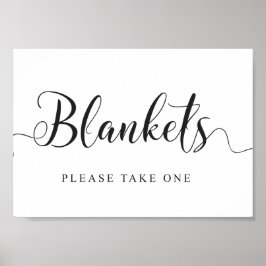 Poster Sinal de Blankets de Casamento. Por favor, tome um