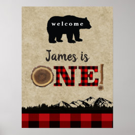 Poster Sinal de Boar Flannel Lumberjack