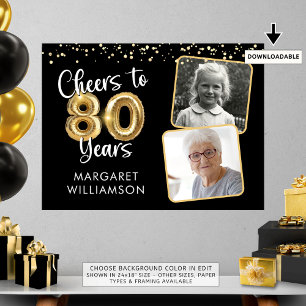 Poster Sinal de boas-vindas a 80 anos de aniversário