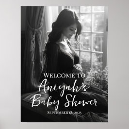 Poster Sinal de boas-vindas a chás de fraldas elegantes