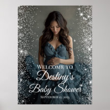 Sinal de boas-vindas a chás de fraldas elegantes