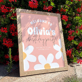Poster Sinal de boas-vindas à Festa de aniversário Daisy