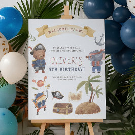 Poster Sinal de boas-vindas à Festa de aniversário de Pir