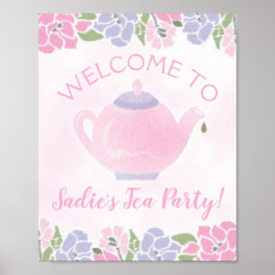 Poster Sinal de boas-vindas à Festa de aniversário do Tea