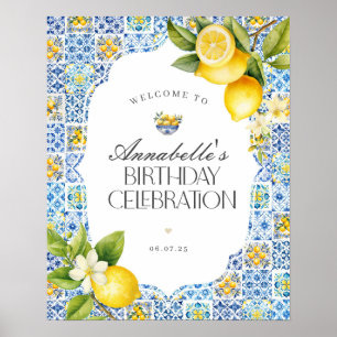 Poster Sinal de boas-vindas à Festa de aniversário italia
