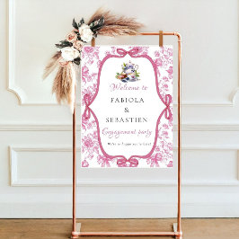 Poster Sinal de boas-vindas à Festa de noivado de flor se