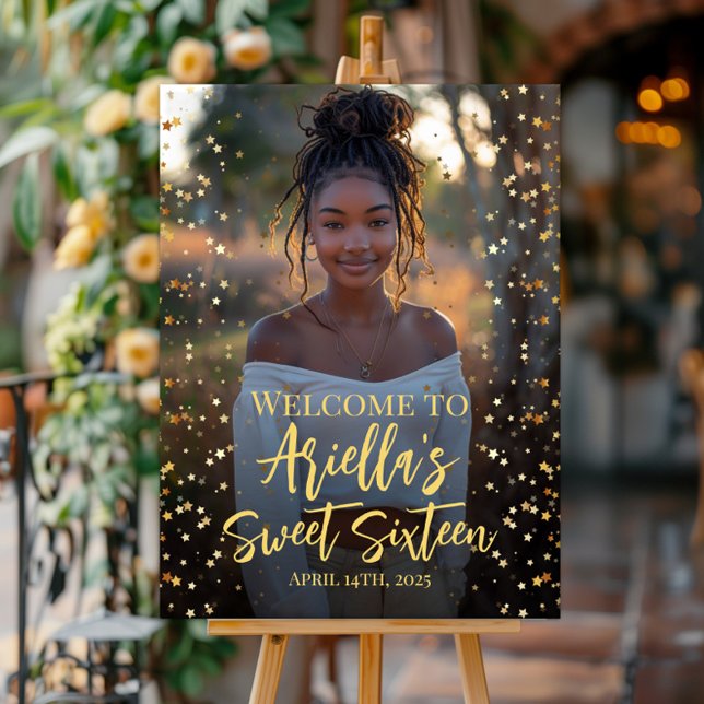 Poster Sinal de boas-vindas a fotos moderno e doce do par (Criador carregado)