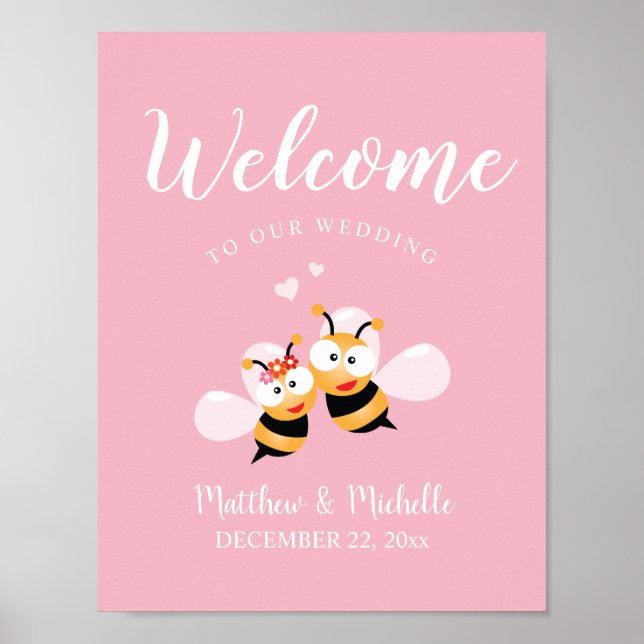 Poster Sinal De Boas-Vindas A Pastel Pink (Frente)