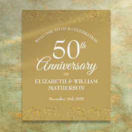 Poster Sinal de boas-vindas à poeira Dourada no 50º anive