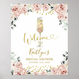 Poster Sinal de boas-vindas a Rosa de cor-de-rosa e Doura