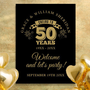 Poster Sinal de Boas-Vindas ao 50º Aniversário de Casamen