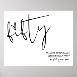 Poster Sinal de boas-vindas ao 50º aniversário do Elegant