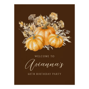Póster Sinal de boas-vindas ao Aniversário da Pumpkin Rus