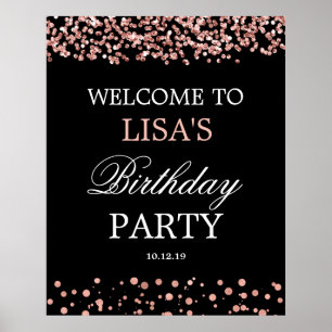 Poster Sinal de boas-vindas ao Aniversário do Elegante Ro