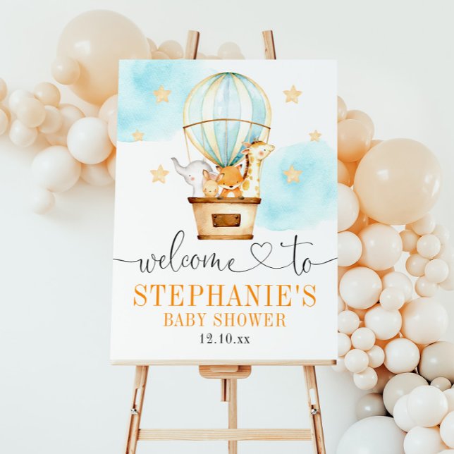 Poster Sinal de boas-vindas ao ar quente para cima e para (Criador carregado)