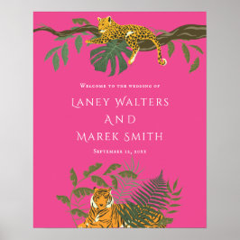 Poster Sinal de boas-vindas ao Casamento Animal da Safari