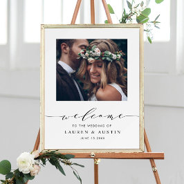 Poster Sinal de Boas-vindas ao Casamento de Foto do Scrip