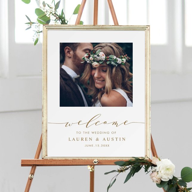 Poster Sinal de boas-vindas ao casamento de fotos com scr (Criador carregado)