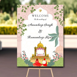 Poster Sinal de boas-vindas ao casamento do Pichwai Sikh