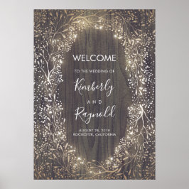 Poster Sinal de Boas-vindas ao Casamento Floral Russo do 