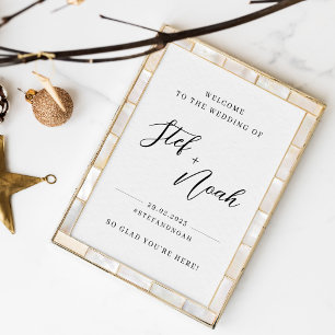 Poster Sinal de boas-vindas ao casamento minimalista e le