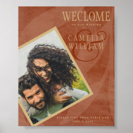 Poster Sinal de boas-vindas ao Casamento outono Dourado T