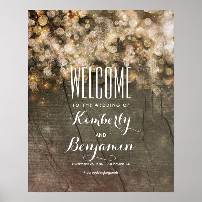 Poster Sinal de Boas-vindas ao Casamento Russo das Luzes  (Frente)