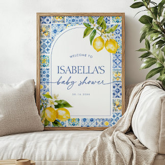 Poster Sinal de boas-vindas ao Chá de fraldas da Costa Am