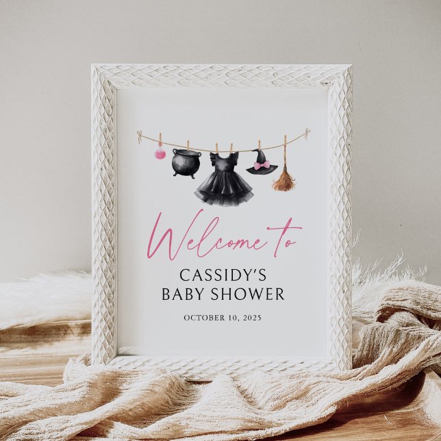 Poster Sinal de boas-vindas ao Chá de fraldas de bruxas (Criador carregado)