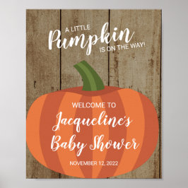 Poster Sinal de boas-vindas ao Chá de fraldas Russo Pumpk