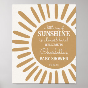 Poster sinal de boas-vindas ao chá de fraldas sunsha