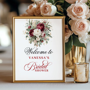 Poster Sinal de Boas-Vindas ao Chá de Noiva Boho Blush Bu