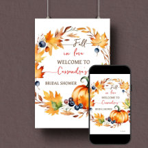 Sinal de boas-vindas ao chá de panela de abóbora a