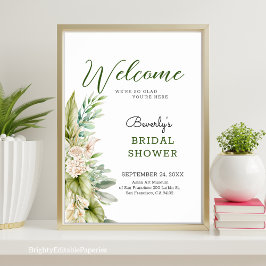 Poster Sinal de boas-vindas ao Chá de panela Paradise Pam