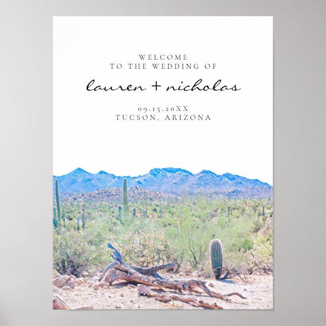 Poster Sinal de Boas-vindas ao Deserto da arizona (Frente)